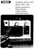 PFAFF 340 521 541 721 741 HOBBY NAHMASCHINE MACHINE A COUDRE MACCHINA DA CUCIRE NAAIMACHINE BEDIENUNGSANLEITUNG MODE D'EMPLOI LIBRETTO ISTRUZIONI GEBRUIKSAANWIJZING 36 PAGES SEITE DEUT FR IT NL