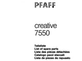 PFAFF 7550 CREATIVE SEWING MACHINE LIST OF SPARE PARTS 12 PAGES ENG MULTI