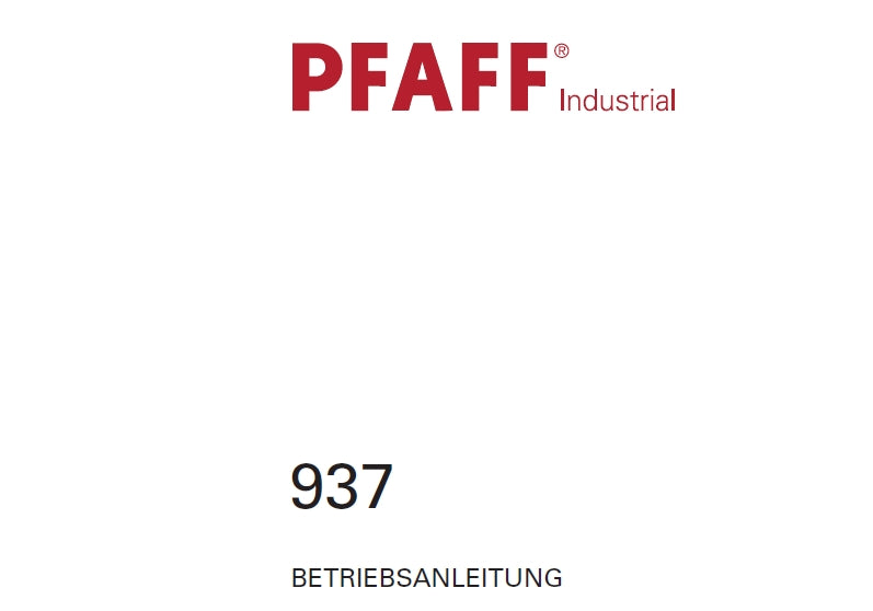 PFAFF 937 NAHMASCHINE BETRIEBSANLEITUNG 44 SEITE DEUT