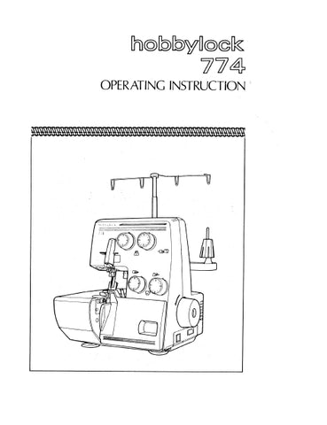 PFAFF HOBBYLOCK 774 SEWING MACHINE OPERATING INSTRUCTIONS 21 PAGES ENG