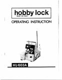 PFAFF HOBBYLOCK HL-603A SEWING MACHINE OPERATING INSTRUCTIONS 19 PAGES ENG