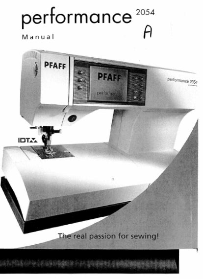 PFAFF PERFORMANCE 2054 SEWING MACHINE OWNERS MANUAL 124 PAGES ENG