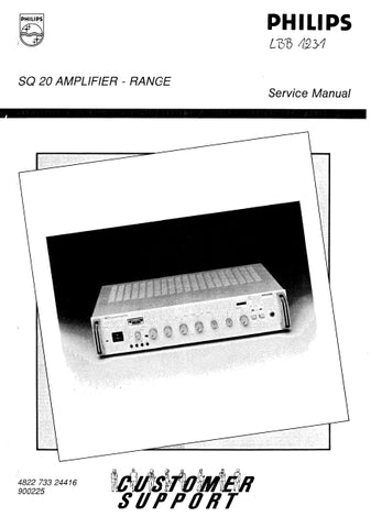 PHILIPS SQ20 AMPLIFIER RANGE SERVICE MANUAL INC SCHEMATIC DIAGRAMS 48 PAGES ENG