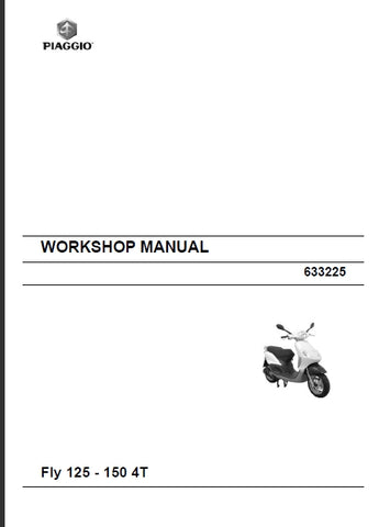 PIAGGIO FLY 125 150 4T SCOOTER 2007 WORKSHOP MANUAL 223 PAGES ENGLISH