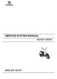 PIAGGIO MSS ZIP 100 4T SCOOTER 2008 SERVICE STATION MANUAL 192 PAGES ENGLISH