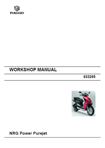 PIAGGIO NRG POWER PUREJET SCOOTER 2007 WORKSHOP MANUAL 248 PAGES ENGLISH