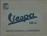 PIAGGIO VESPA 125 CC SCOOTER NOTICE D'EMPLOI ET D'ENTRETIEN 35 PAGES FRANCAIS