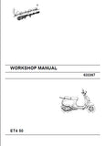 PIAGGIO VESPA ET4 50 SCOOTER 2007 WORKSHOP MANUAL 185 PAGES ENGLISH
