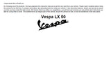 PIAGGIO VESPA LX50 SCOOTER 2008 OPERATION AND MAINTENANCE 68 PAGES ENGLISH