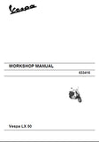 PIAGGIO VESPA LX50 SCOOTER WORKSHOP MANUAL 160 PAGES ENGLISH