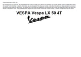 PIAGGIO VESPA LX50 4T SCOOTER 2007 OPERATION AND MAINTENANCE 66 PAGES ENGLISH