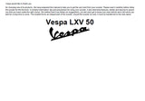 PIAGGIO VESPA LXV50 SCOOTER OPERATION AND MAINTENANCE 66 PAGES ENGLISH
