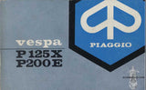 PIAGGIO VESPA P125X P200E SCOOTER OPERATION AND MAINTENANCE 138 PAGES ENGLISH FRANCAIS ESPANOL