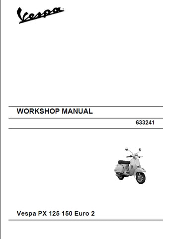 PIAGGIO VESPA PX125 PX150 EURO 2 SCOOTER WORKSHOP MANUAL 142 PAGES ENGLISH