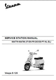 PIAGGIO VESPA S125 2007 SCOOTER SERVICE STATION MANUAL 240 PAGES ENGLISH