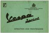 PIAGGIO VESPA SPRINT SCOOTER OPERATION AND MAINTENANCE 48 PAGES ENGLISH
