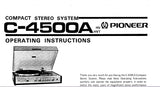 PIONEER C-4500A COMPACT STEREO SYSTEM OPERATING INSTRUCTIONS 16 PAGES ENG