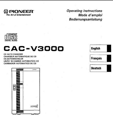PIONEER CAC-V3000 CD AUTO CHANGER OPERATING INSTRUCTIONS 44 PAGES ENG FRANC DEUT