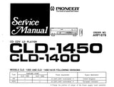 PIONEER CLD-1500 CLD-1450 CLD-1400 COMPATIBLE LASER DISC CD CDV LD SERVICE MANUAL INC BLK DIAG PCBS SCHEM DIAGS AND PARTS LIST 152 PAGES ENG