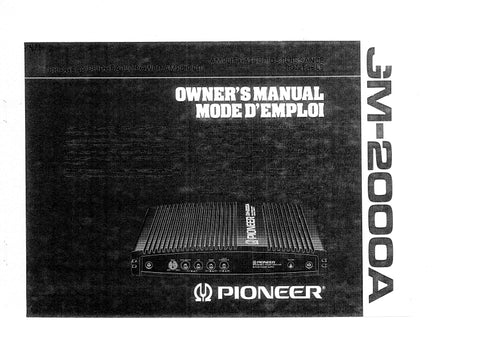 PIONEER GM-2000A AMPLIFIER OWNERS MANUAL MODE D'EMPLOI 21 PAGES ENG FRANC