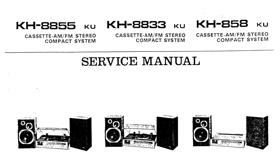 PIONEER KH-8855 KH-8833 KH-858 KH-8811 KH-818 SERVICE MANUAL INC BLK DIAGS LEVEL DIAG DIAL STRINGING DIAG PCBS SCHEM DIAGS AND PARTS LIST 58 PAGES ENG
