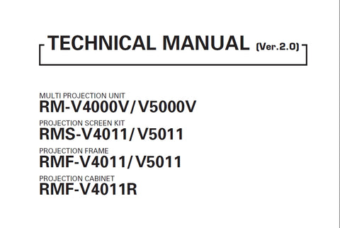 PIONEER RM-V4000V RM-V5000V MULTI PROJECTION UNIT TECHNICAL MANUAL 136 PAGES ENG