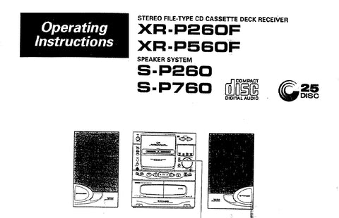 PIONEER XR-P260F XR-P560F STEREO FILE TYPE CD CASSETTE DECK RECEIVER S-P260 S-P760 SPEAKER SYSTEM OPERATING INSTRUCTIONS 32 PAGES ENG