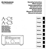 PIONEER A-C5 A-C3 STEREO AMPLIFIER OPERATING INSTRUCTIONS 86 PAGES ENG FR DE IT NL SW ES PT