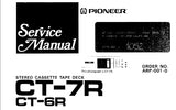 PIONEER CT-7R CT-6R STEREO CASSETTE TAPE DECK SERVICE MANUAL INC SCHEM DIAGS 44 PAGES ENG