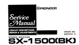 PIONEER SX-1600 SX-1500 STEREO RECEIVER SERVICE MANUAL INC SCHEMATIC DIAGRAMS 35 PAGES ENG