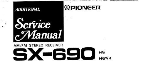 PIONEER SX-690 AM FM STEREO RECEIVER SERVICE MANUAL INC SCHEMATIC DIAGRAMS 23 PAGES ENG