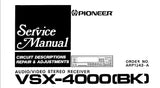 PIONEER VSX-4000 AV STEREO RECEIVER SERVICE MANUAL INC SCHEM DIAGS 80 PAGES ENG