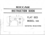 RICCAR 900 SEWING MACHINE INSTRUCTION BOOK 33 PAGES ENG