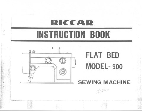 RICCAR 900 SEWING MACHINE INSTRUCTION BOOK 33 PAGES ENG