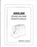 RICCAR R1934 SEWING MACHINE OWNERS MANUAL 68 PAGES ENGLISH