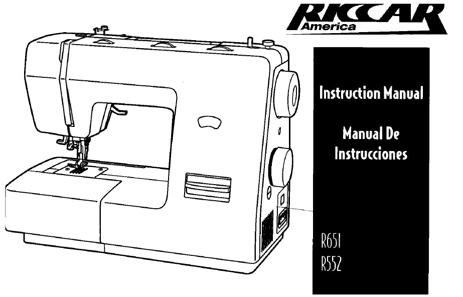 RICCAR R552 R651 SEWING MACHINE MAQUINA DE COSER INSTRUCTION MANUAL MANUAL DE INSTRUCCIONES 68 PAGES ENG ESP