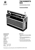 ROBERTS R25 FM AM PORTABLE RADIO TECHNICAL DATA INC SCHEMATIC DIAGRAM 4 PAGES ENG