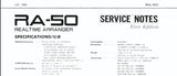 ROLAND RA-50 REAL TIME ARRANGER SERVICE NOTES INC SCHEM DIAGS 20 PAGES ENG