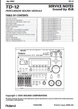 ROLAND TD-12 PERCUSSION SOUND MODULE SERVICE NOTES INC SCHEM DIAGS 44 PAGES ENG