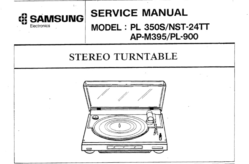 SAMSUNG PL350S STEREO TURNTABLE SERVICE MANUAL INC SCHEMATIC DIAGRAMS 9 PAGES ENG