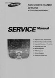 SAMSUNG RCD-M50 RCD-M55 RCD-M5OB RCD-M55G RADIO CASSETTE RECORDER CD PLAYER SERVICE MANUAL INC SCHEMATIC DIAGRAMS 27 PAGES ENG