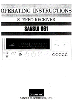 SANSUI 661 AM/FM STEREO RECEIVER OPERATING INSTRUCTIONS