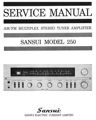 SANSUI 250 AM/FM MULTIPLEX STEREO TUNER AMPLIFIER SERVICE MANUAL