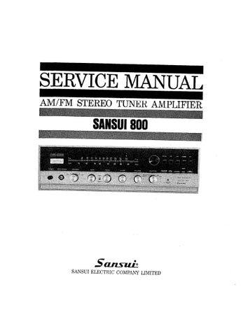 SANSUI 800 AM/FM STEREO TUNER AMPLIFIER SERVICE MANUAL