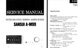 SANSUI A-M90 A-M99 INTEGRATED SERVO AMPLIFIER SERVICE MANUAL INC SCHEMATIC DIAGRAMS 14 PAGES ENG