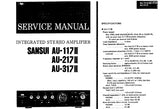 SANSUI AU-117II AU-217II AU-317II INTEGRATED STEREO AMPLIFIER SERVICE MANUAL INC SCHEMATIC DIAGRAMS 24 PAGES ENG