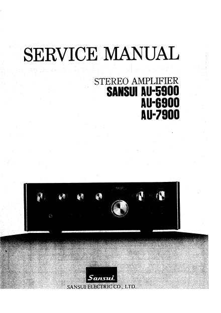 SANSUI AU-5900 AU-6900 AU-7900 STEREO AMPLIFIER SERVICE MANUAL 20 PAGES ENG