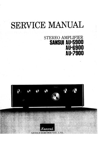 SANSUI AU-5900 AU-6900 AU-7900 STEREO AMPLIFIER SERVICE MANUAL 20 PAGES ENG