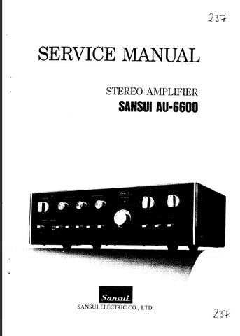 SANSUI AU-6600 STEREO AMPLIFIER SERVICE MANUAL ENGLISH