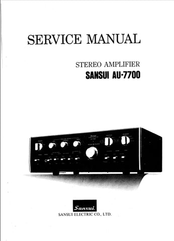 SANSUI AU-7700 STEREO AMPLIFIER SERVICE MANUAL 13 PAGES ENG